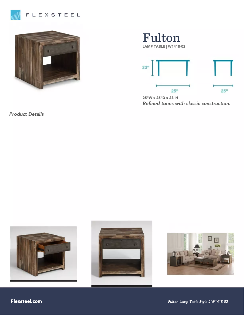 Página nº 1 - Manual de usuario Flexsteel Fulton W1418-02