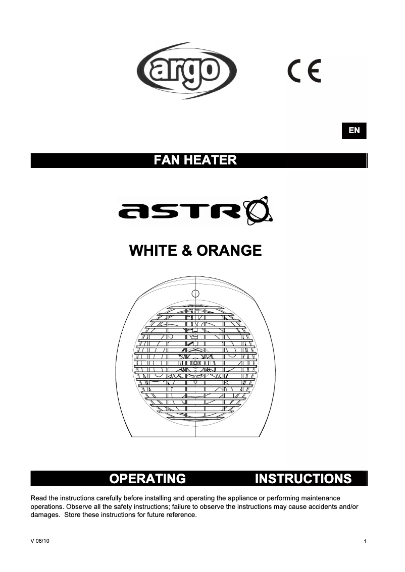 Imagen de la primera página del manual del dispositivo Astro