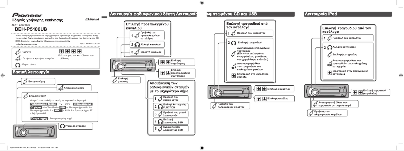 Imagen de la primera página del manual del dispositivo DEH-P5100UB