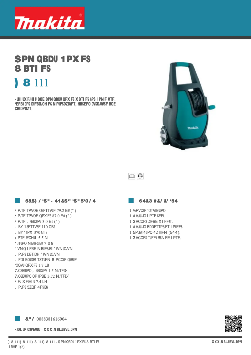 Página nº 1 - Ficha técnica Makita HW111