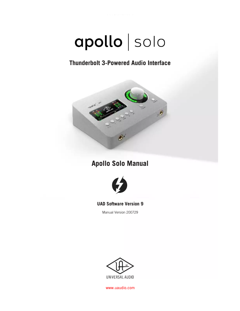 Página nº 1 - Manual de usuario Universal Audio Apollo Solo