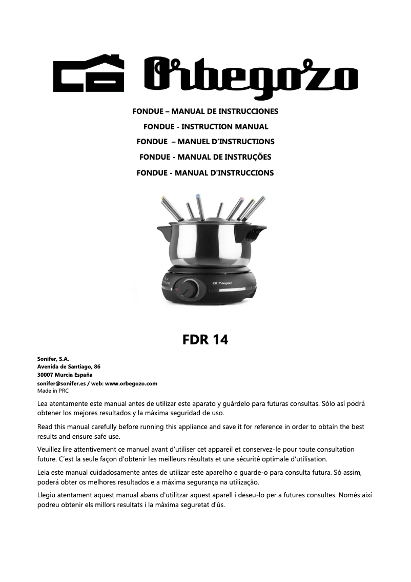 Imagen de la primera página del manual del dispositivo FDR 14