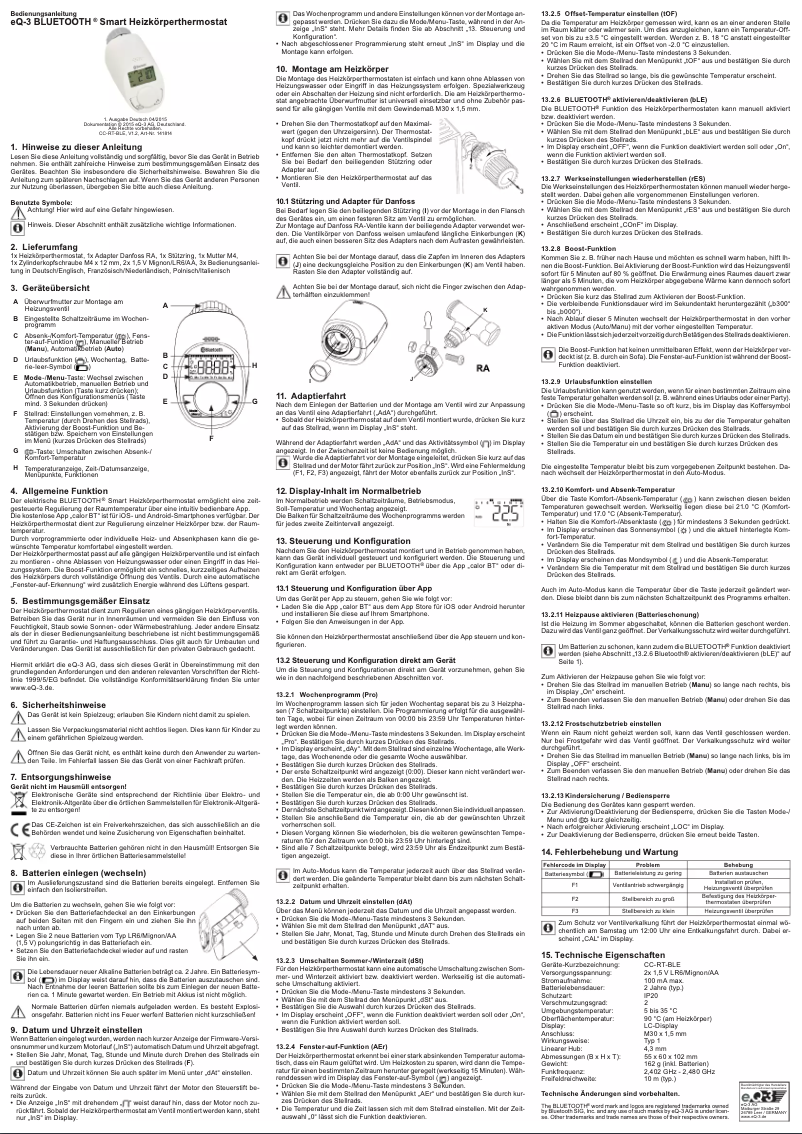 Imagen de la primera página del manual del dispositivo CC-RT-BLE