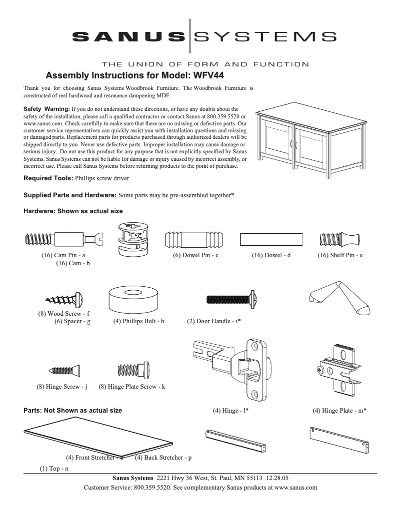 Imagen de la primera página del manual del dispositivo WFV44