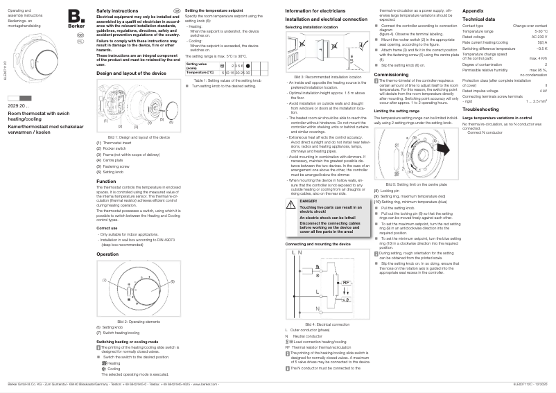 Página 1 del manual Manual de usuario Berker 20292045