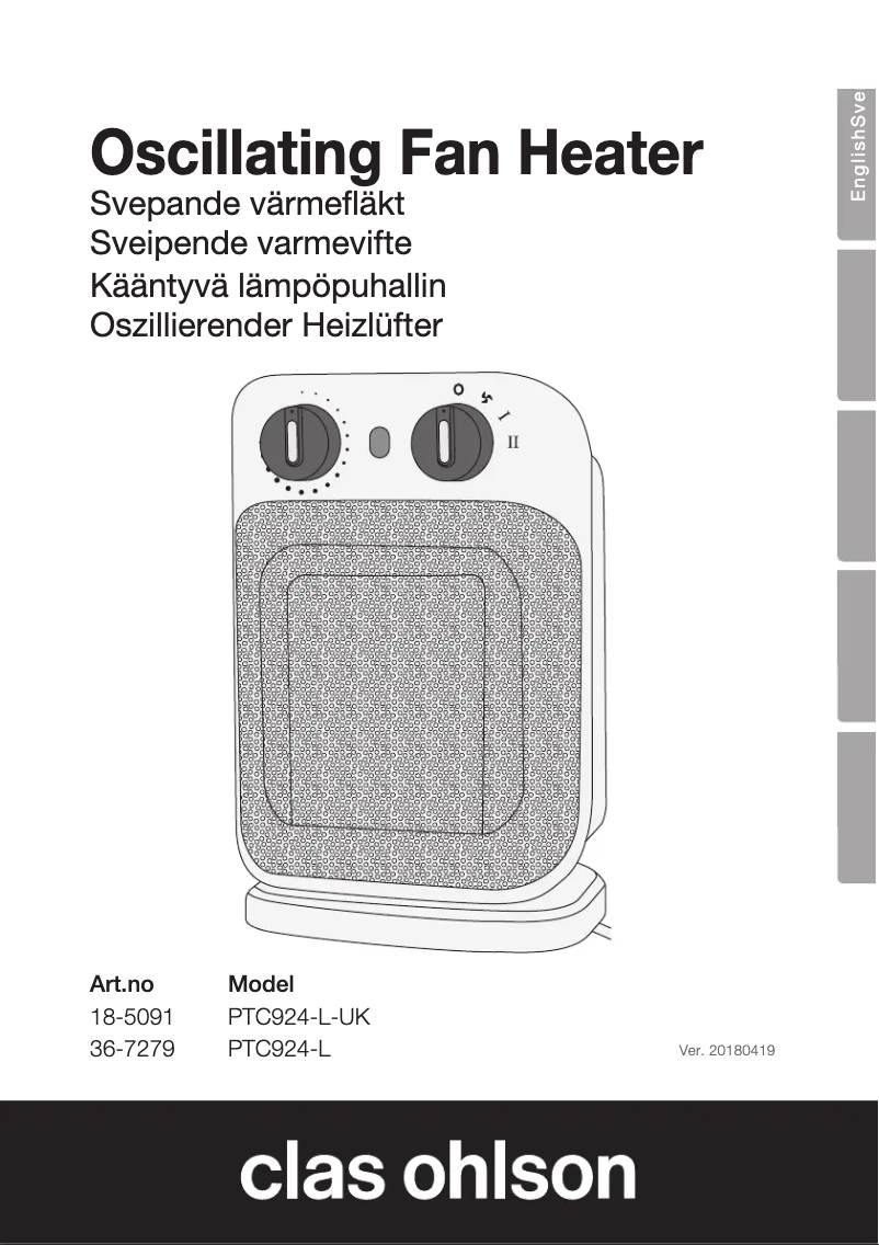 Imagen de la primera página del manual del dispositivo PTC924-L