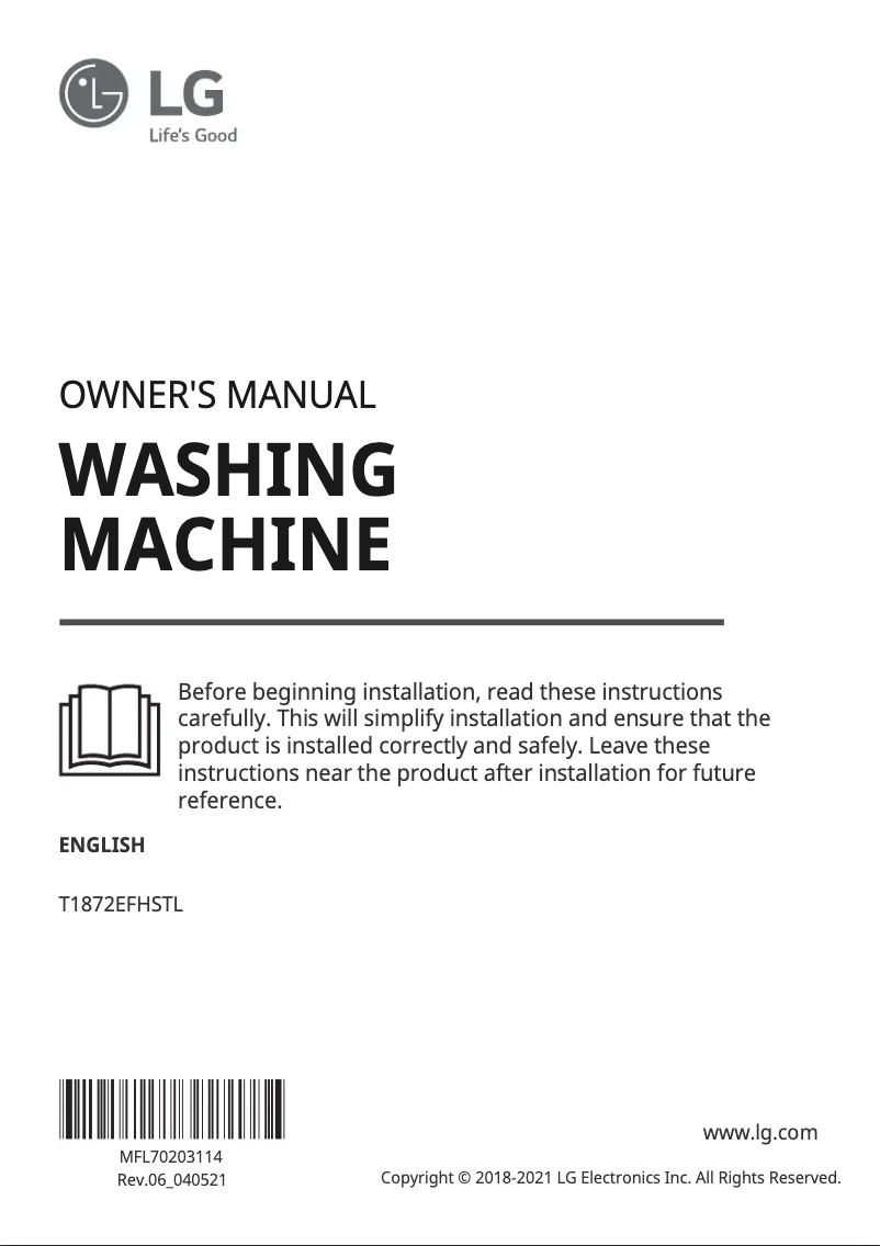 Página 1 del manual Manual de usuario LG T1872EFHSTL