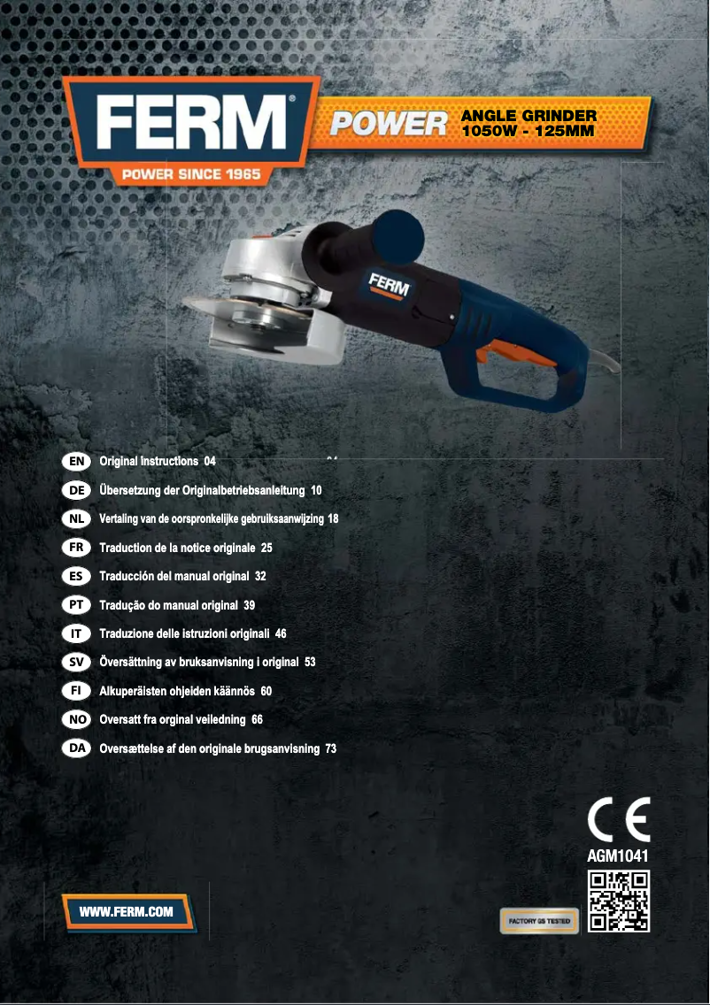 Página 1 del manual Manual de usuario Ferm AGM1041