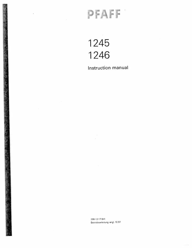 Página 1 del manual Manual de usuario Pfaff 1245