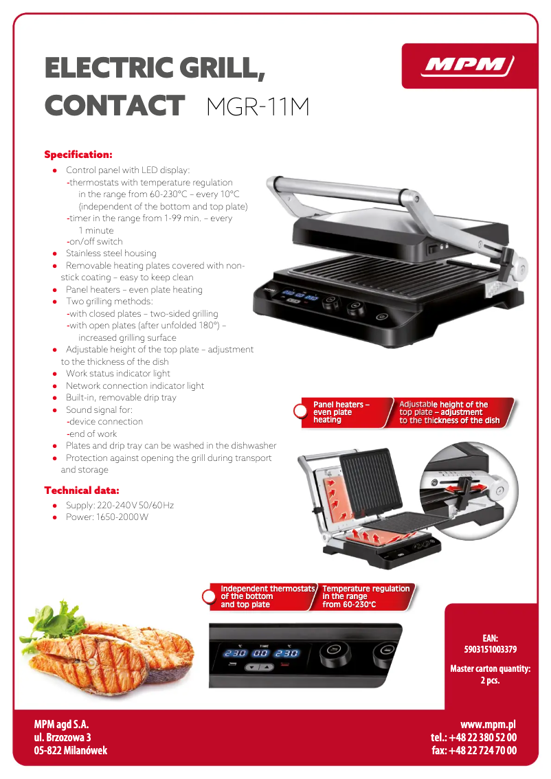 Imagen de la primera página del manual del dispositivo MGR-11M