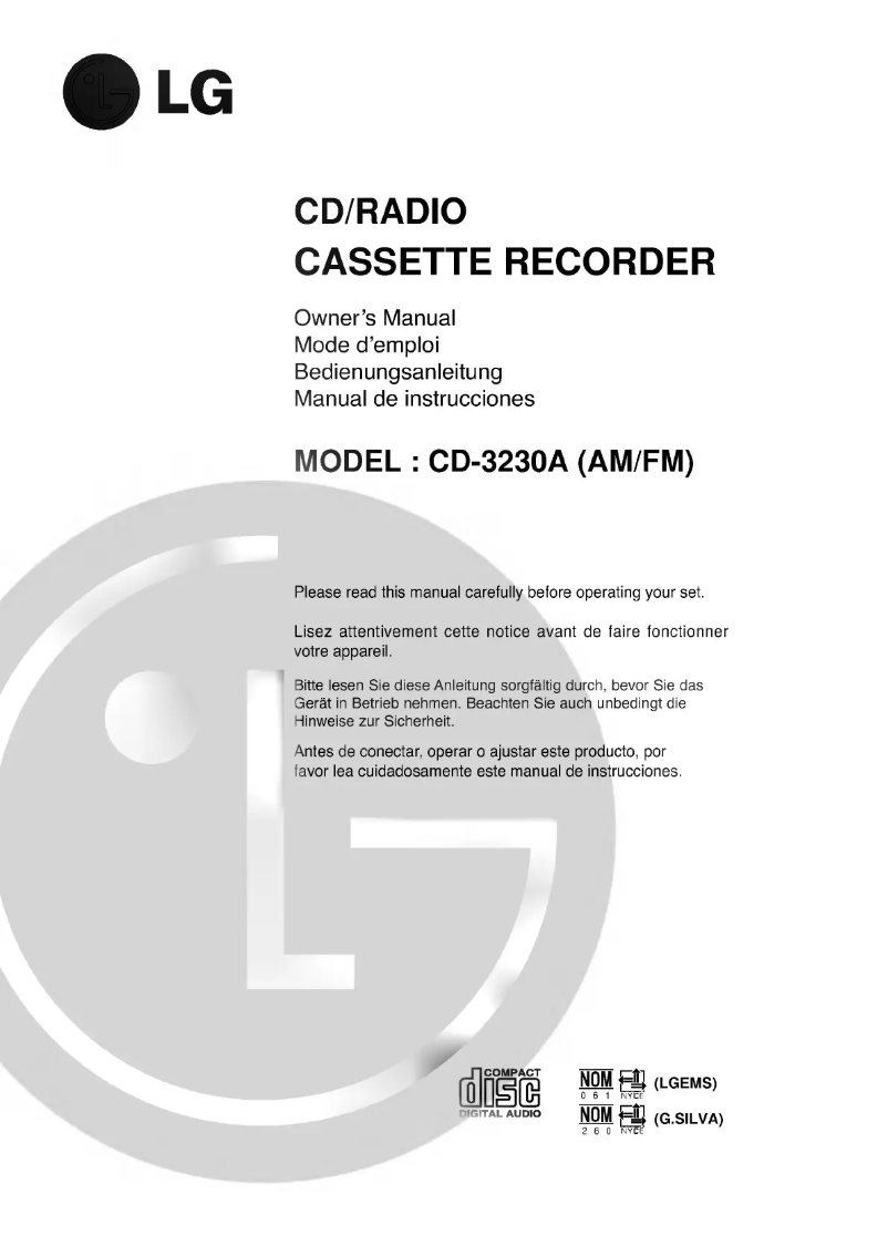 Imagen de la primera página del manual del dispositivo CD-3230A