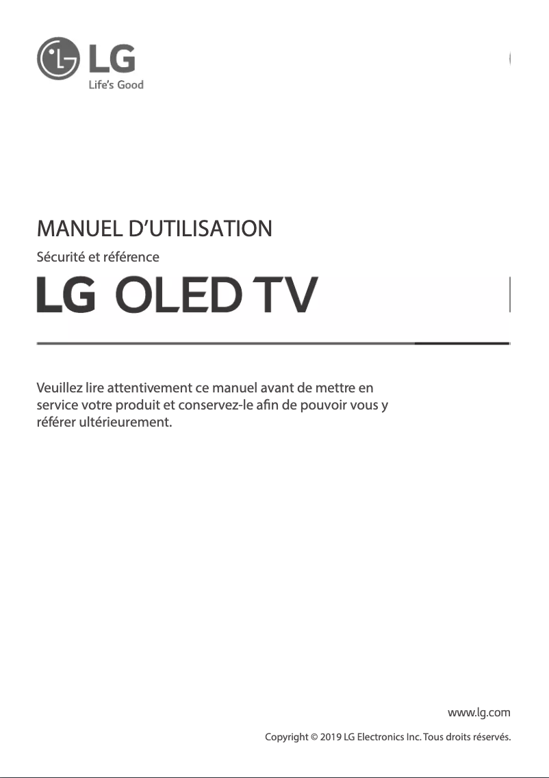 Imagen de la primera página del manual del dispositivo OLED55E9PLA