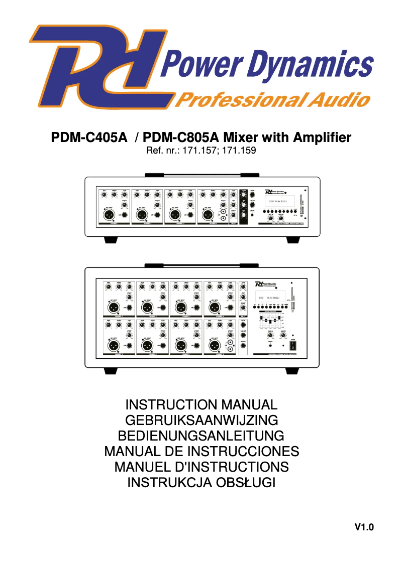 Página 1 del manual Manual de usuario Power Dynamics PDM-C405A