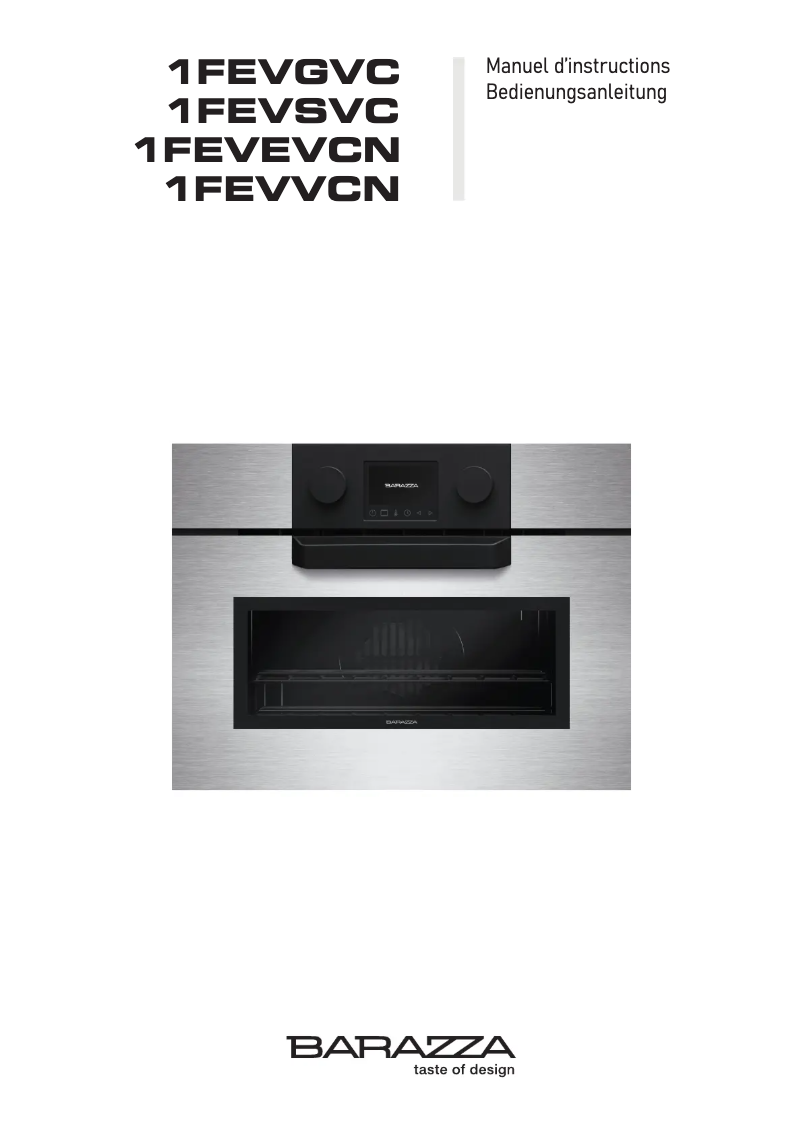 Página 1 del manual Manual de usuario Barazza 1FEVEVCN