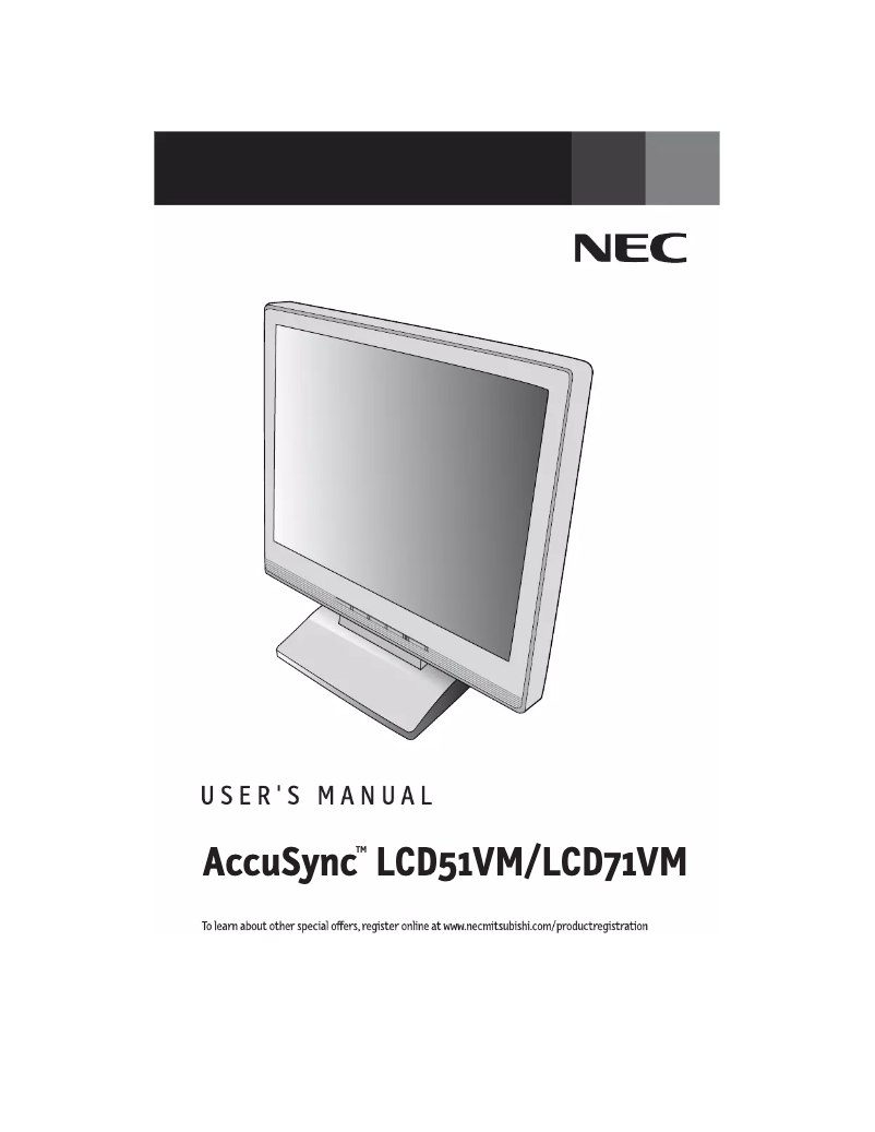 Imagen de la primera página del manual del dispositivo AccuSync 71V