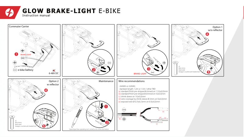 Imagen de la primera página del manual del dispositivo GLOW BRAKE