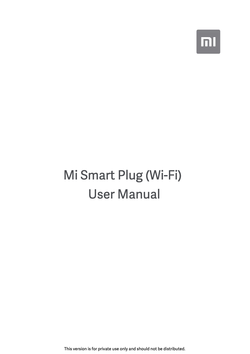 Página 1 del manual Manual de usuario Xiaomi Mi Smart Plug (Wi-Fi) 