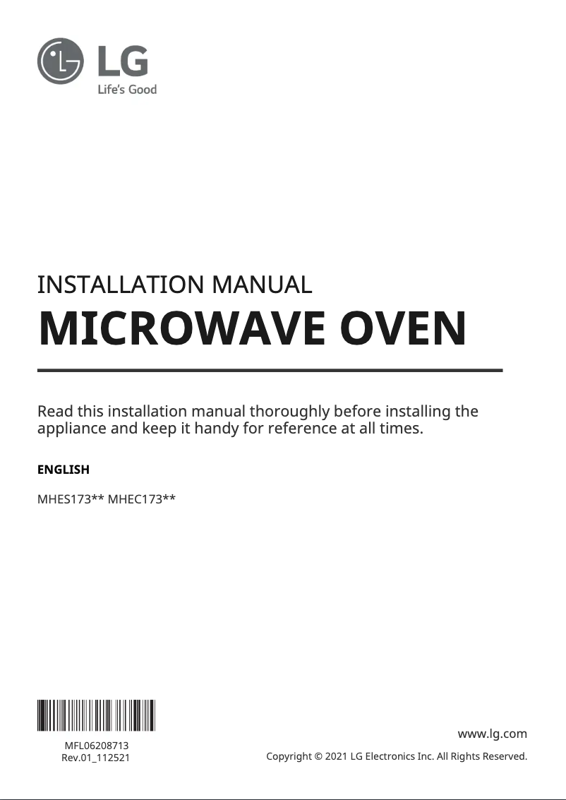 Imagen de la primera página del manual del dispositivo MHES1738F