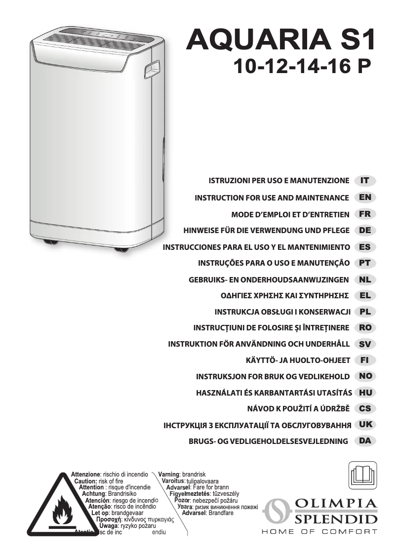 Imagen de la primera página del manual del dispositivo Aquaria S1 12 P