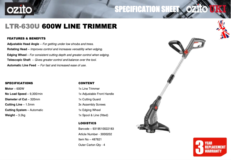 Imagen de la primera página del manual del dispositivo LTR-630U