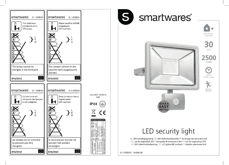 Página 1 del manual Manual de usuario Smartwares 10.046.98