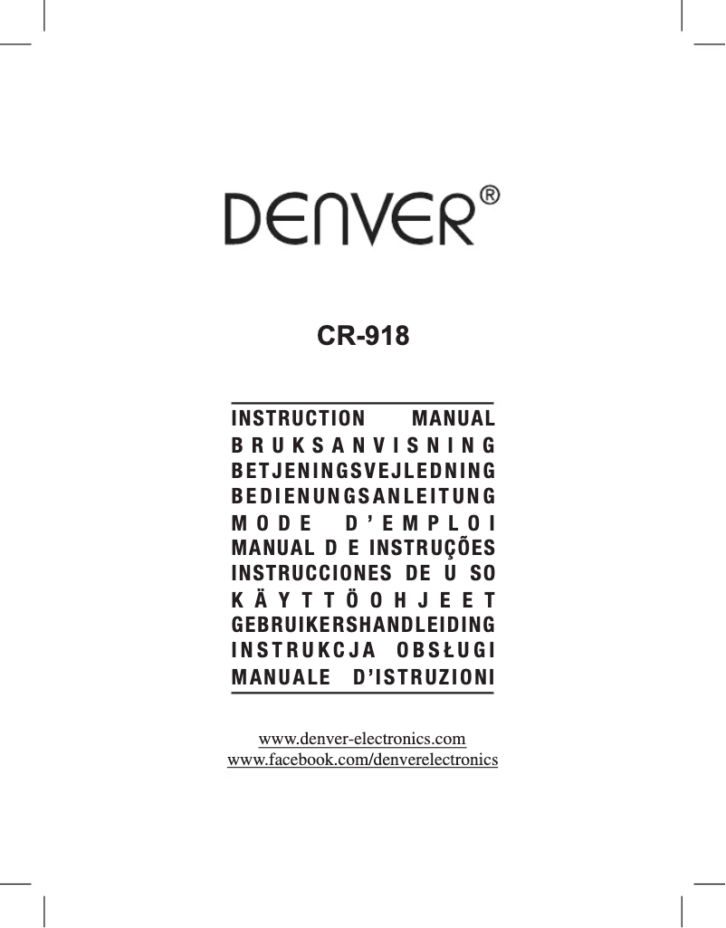 Página 1 del manual Manual de usuario Denver CR-918