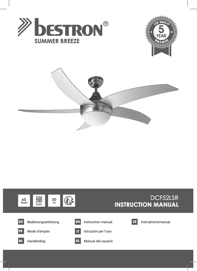 Imagen de la primera página del manual del dispositivo Summer Breeze DCF52LSR