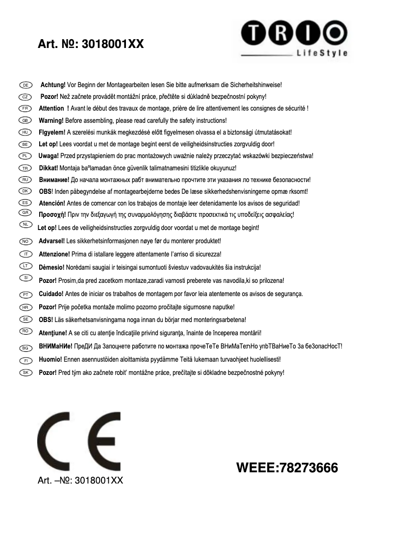 Página 1 del manual Manual de usuario Trio Lighting Boston