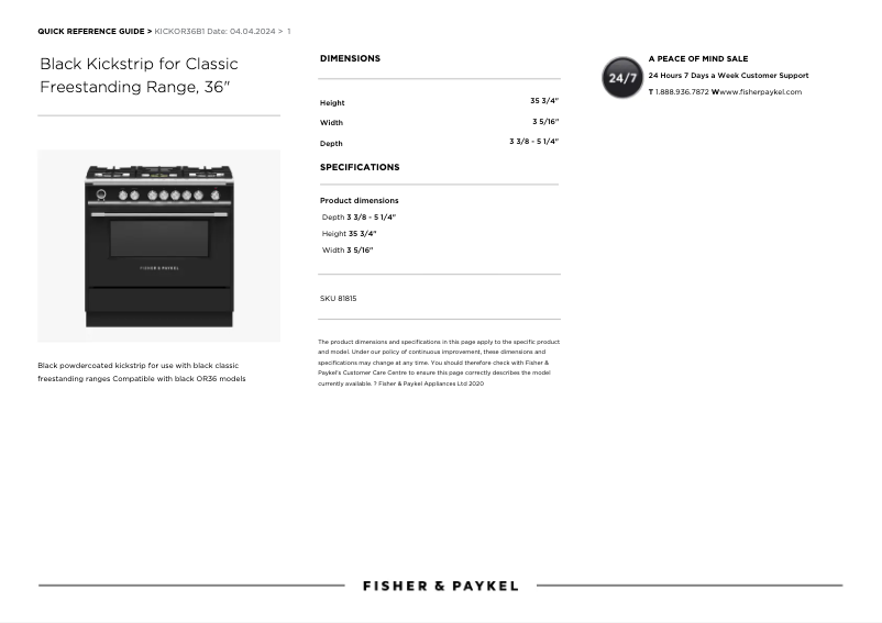 Imagen de la primera página del manual del dispositivo KICKOR36B1