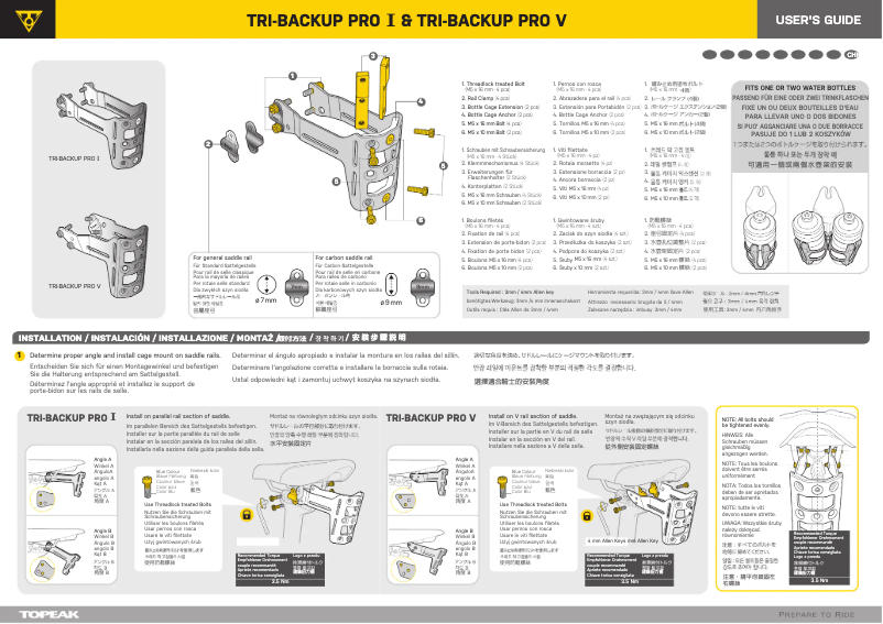 Imagen de la primera página del manual del dispositivo TRI-BACKUP PRO V