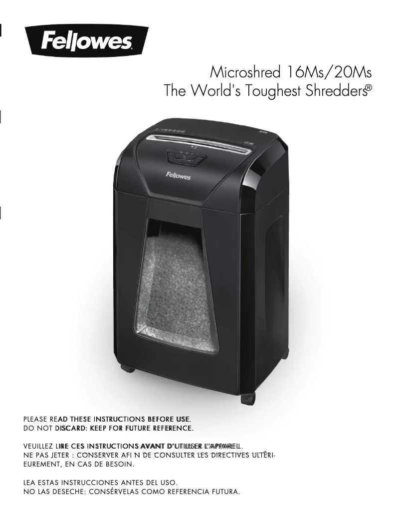 Página 1 del manual Manual de usuario Fellowes MicroShred 20Ms