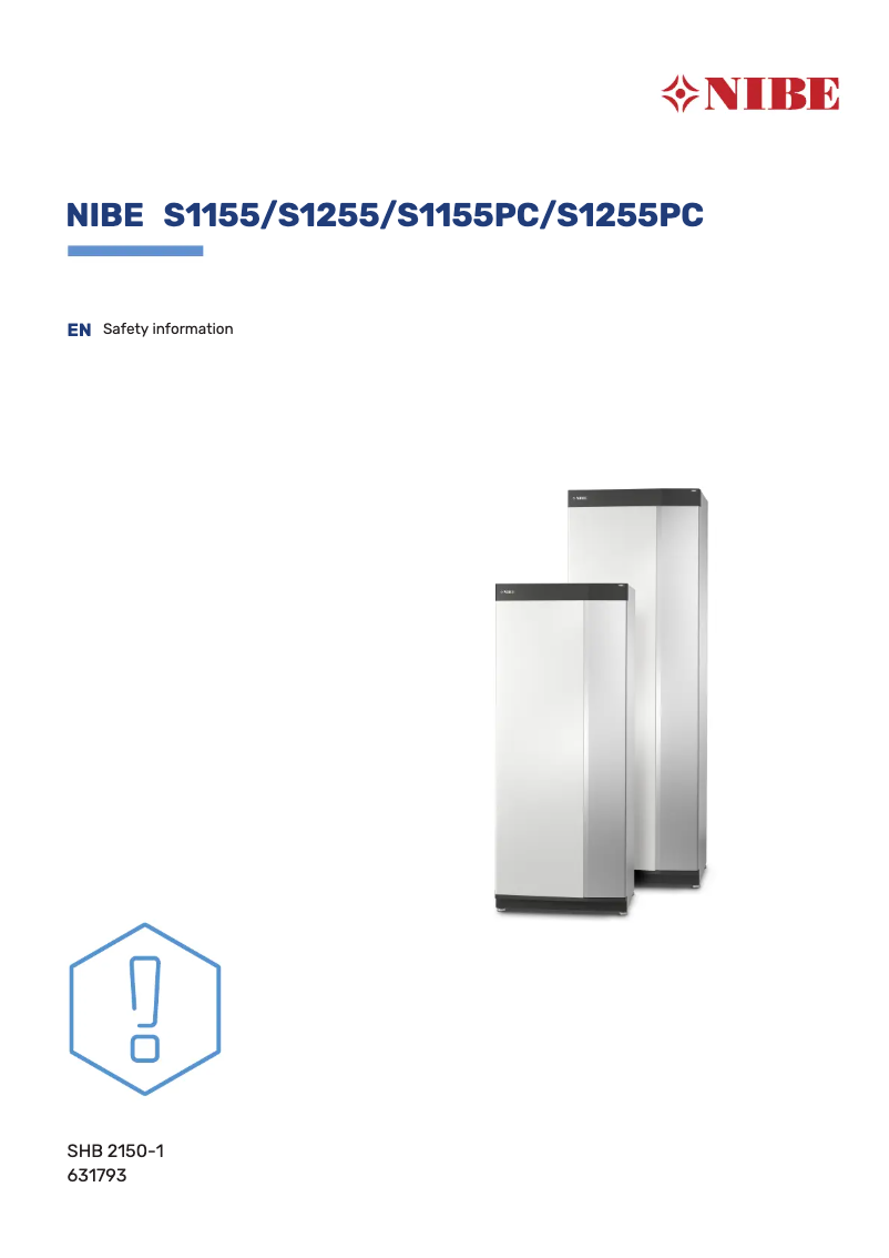 Página 1 del manual Instrucciones de seguridad Nibe S1155-6