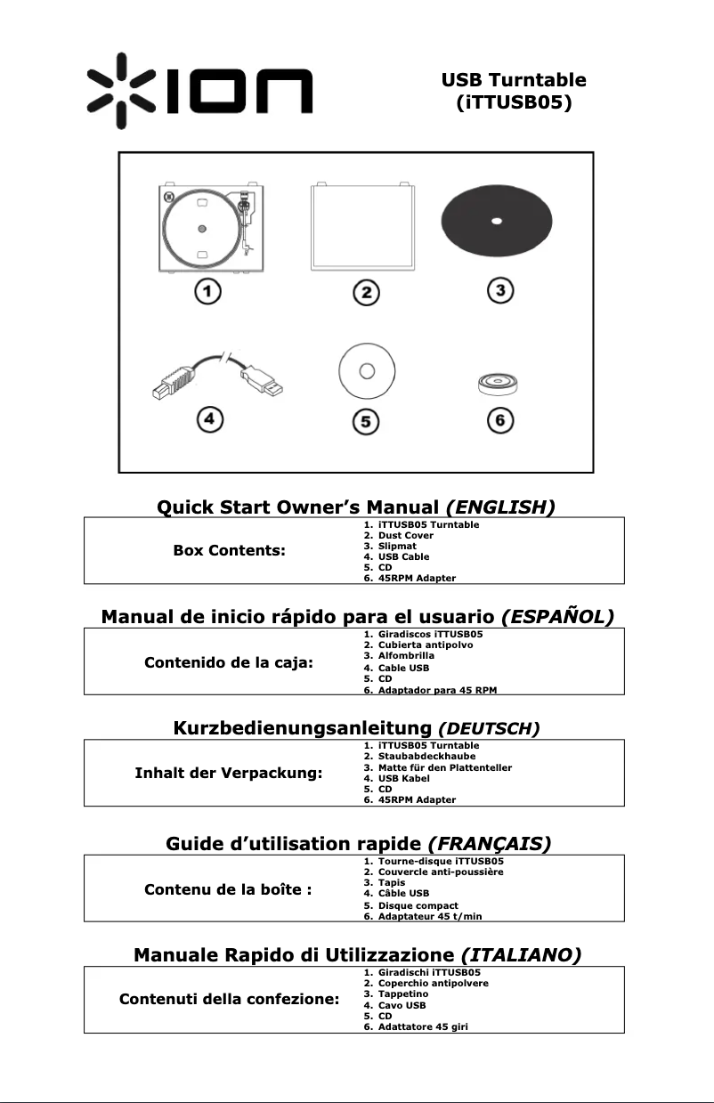 Página nº 1 - Manual de usuario ION TTUSB05