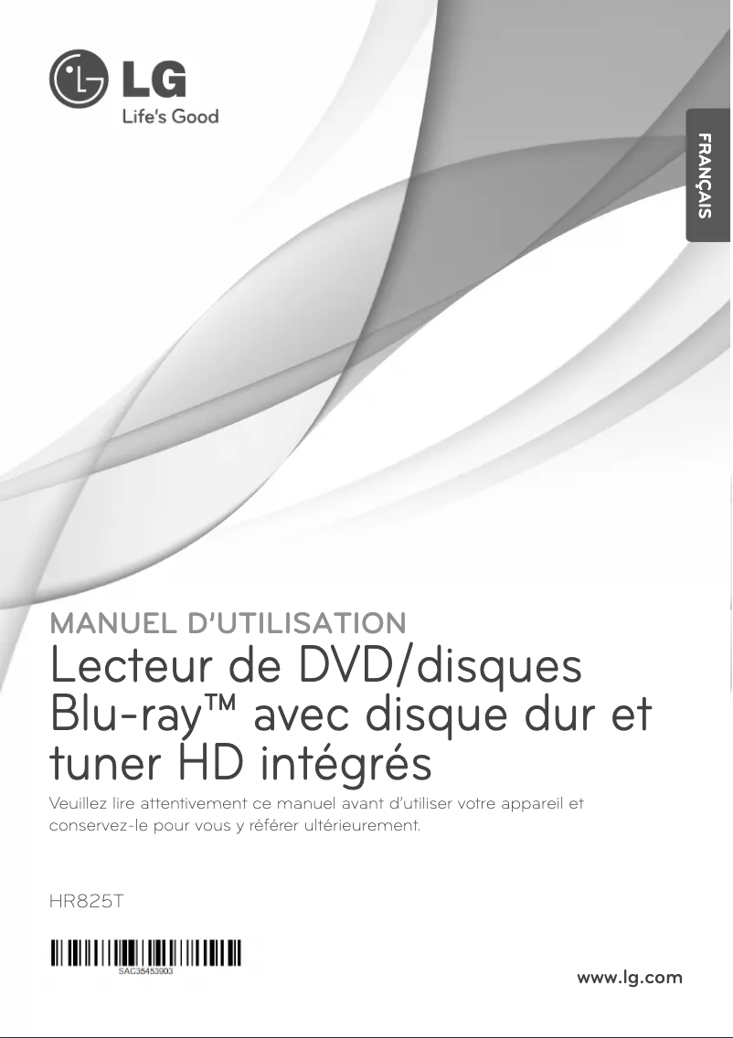 Imagen de la primera página del manual del dispositivo HR825T