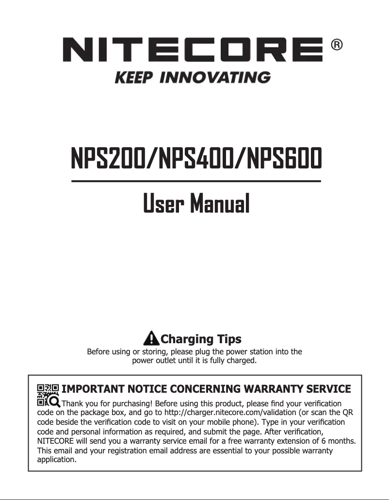Página 1 del manual Manual de usuario Nitecore NPS200