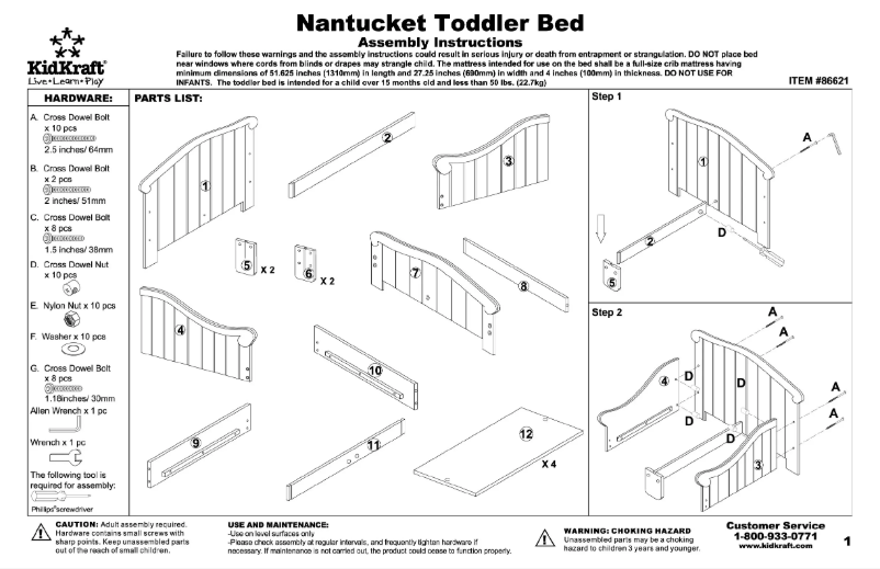 Página 1 del manual Manual de usuario KidKraft Nantucket 86621