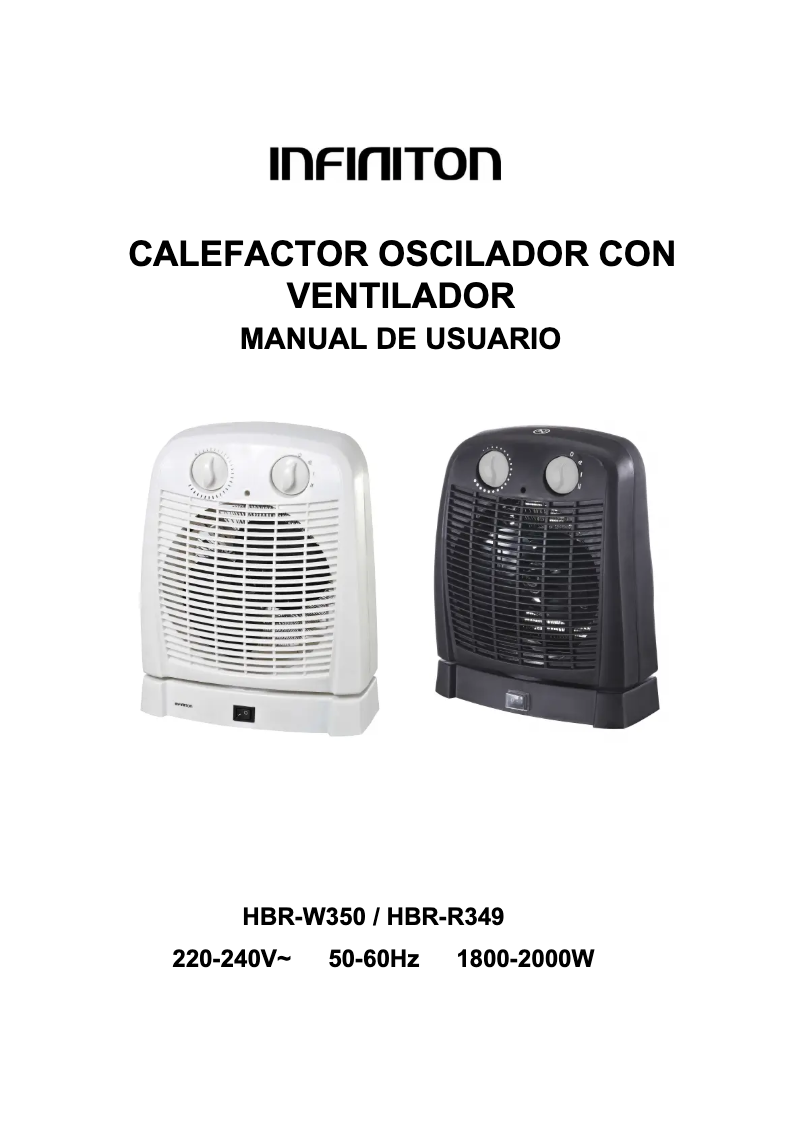 Imagen de la primera página del manual del dispositivo HBR-W350