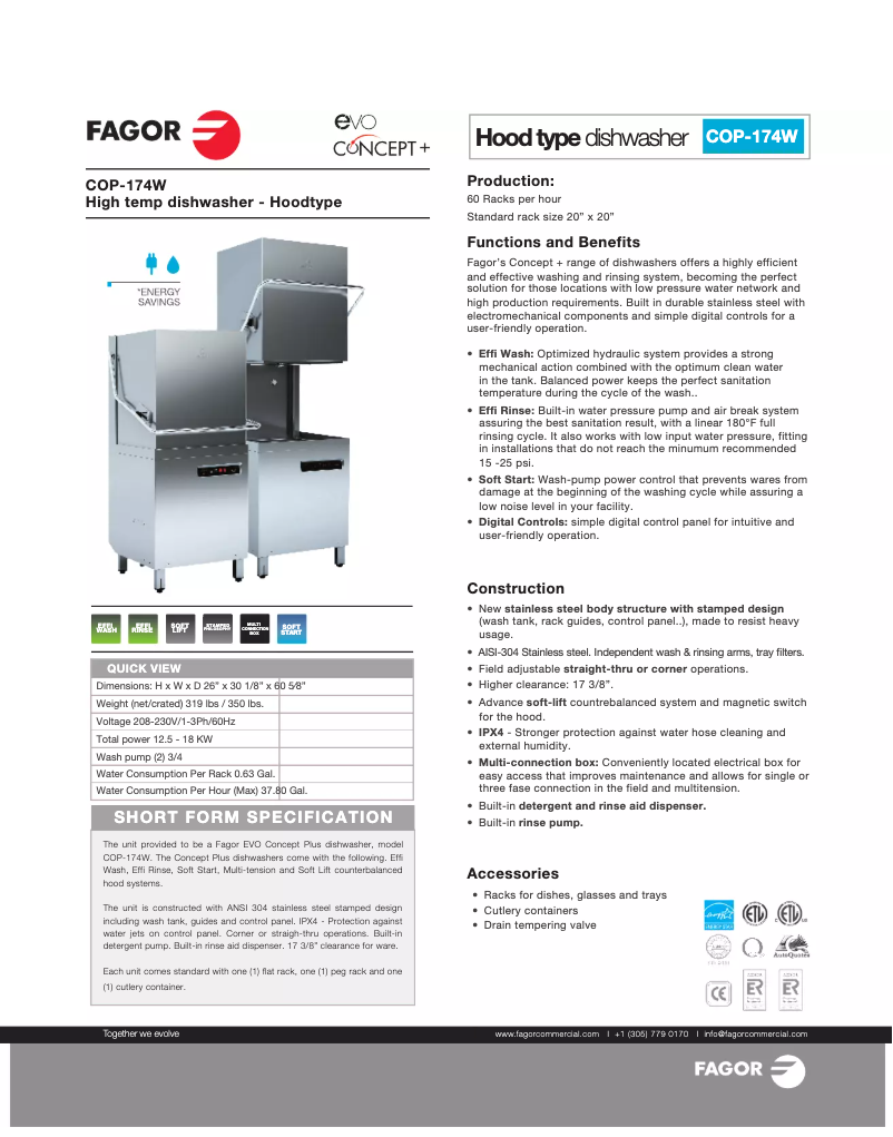 Imagen de la primera página del manual del dispositivo COP-174W