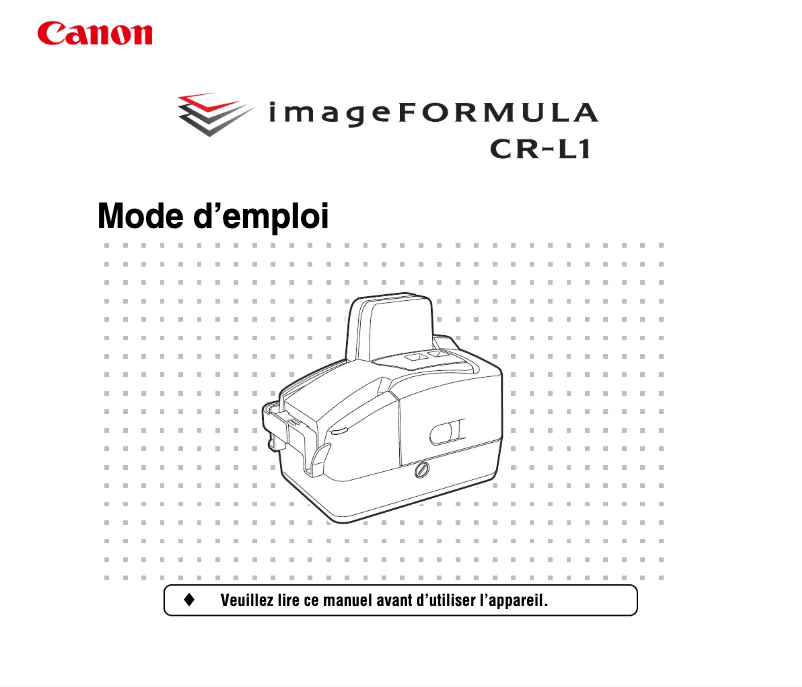 Imagen de la primera página del manual del dispositivo imageFORMULA CR-L1