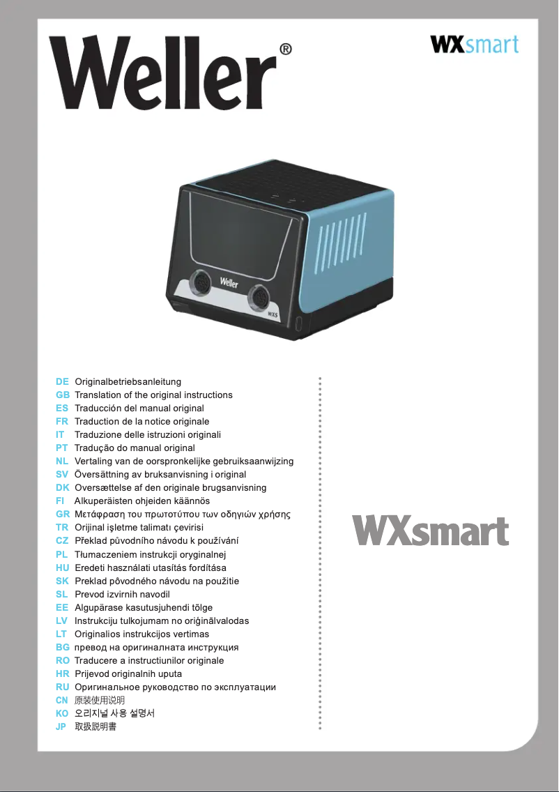 Imagen de la primera página del manual del dispositivo WXsmart