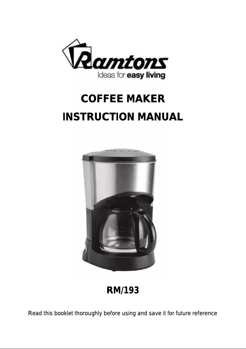 Imagen de la primera página del manual del dispositivo RM/193