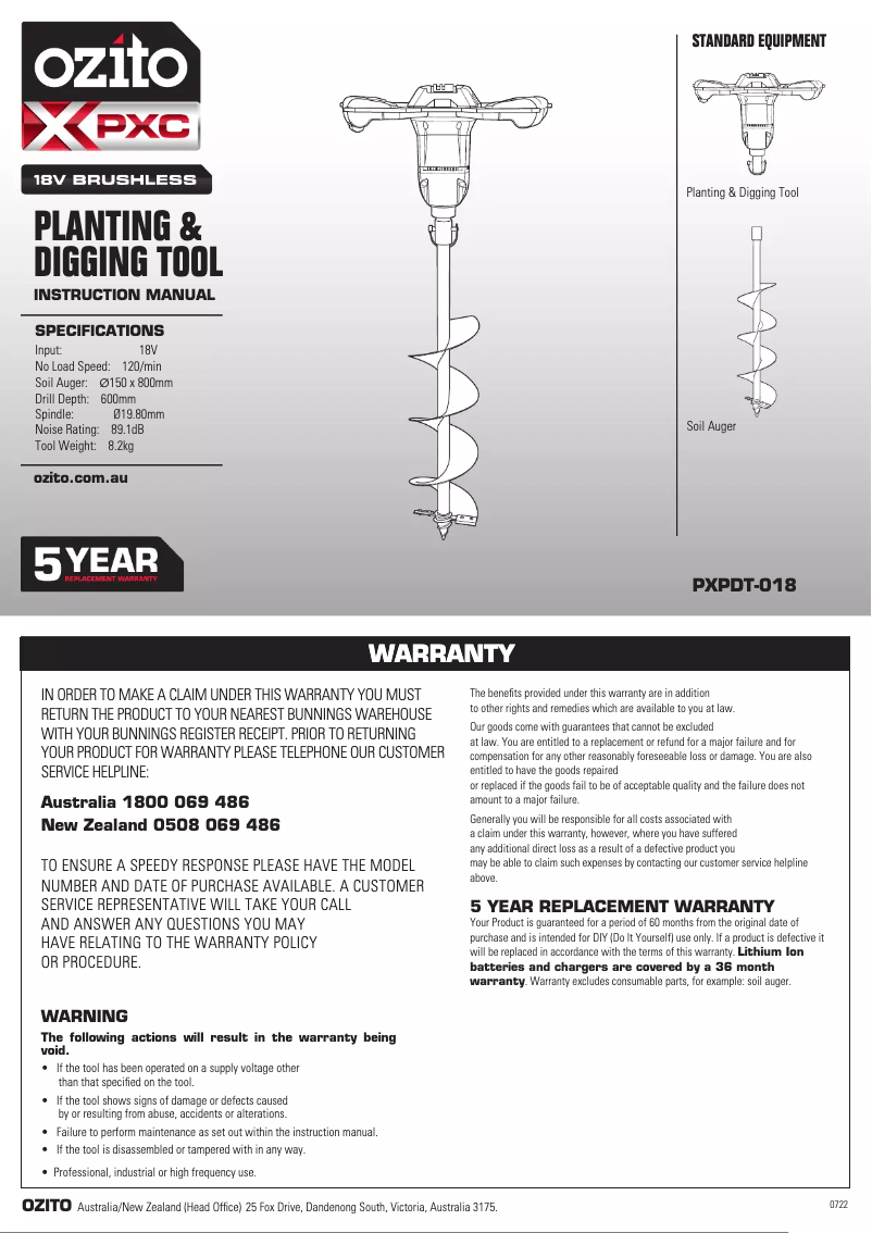 Imagen de la primera página del manual del dispositivo PXPDT-018