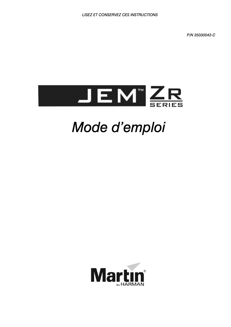 Imagen de la primera página del manual del dispositivo JEM ZR25