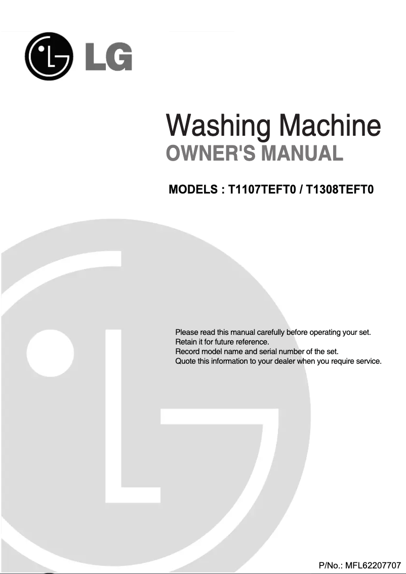 Página 1 del manual Manual de usuario LG T1308TEFT0