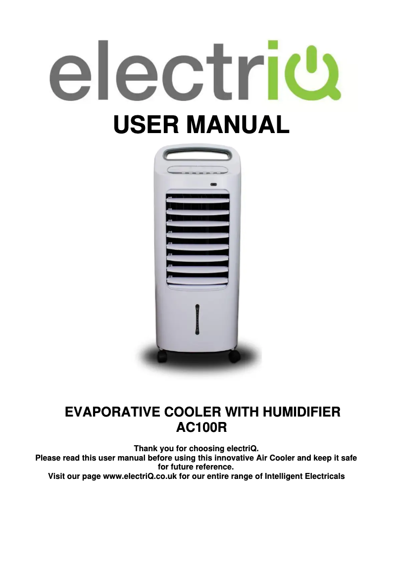 Imagen de la primera página del manual del dispositivo AC100R
