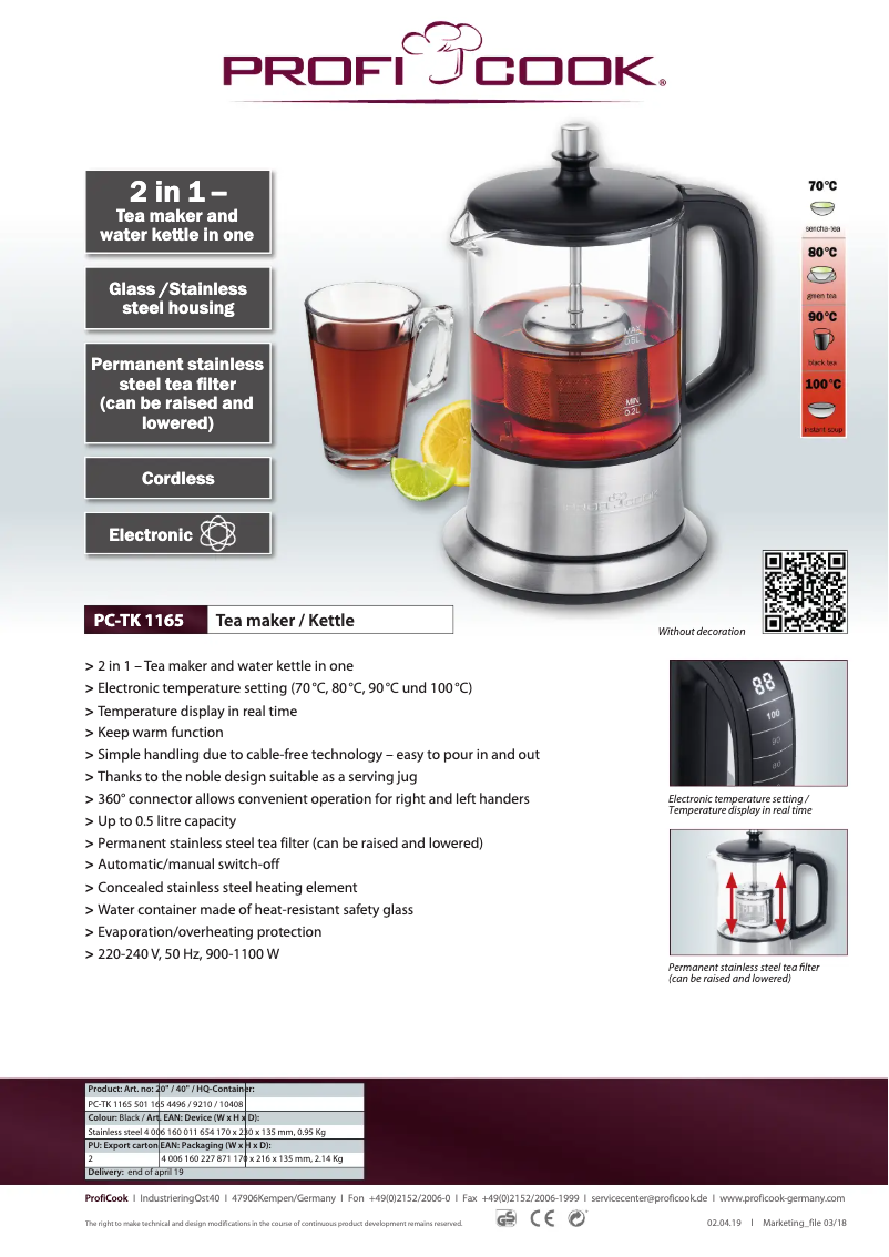 Imagen de la primera página del manual del dispositivo PC-TK 1165