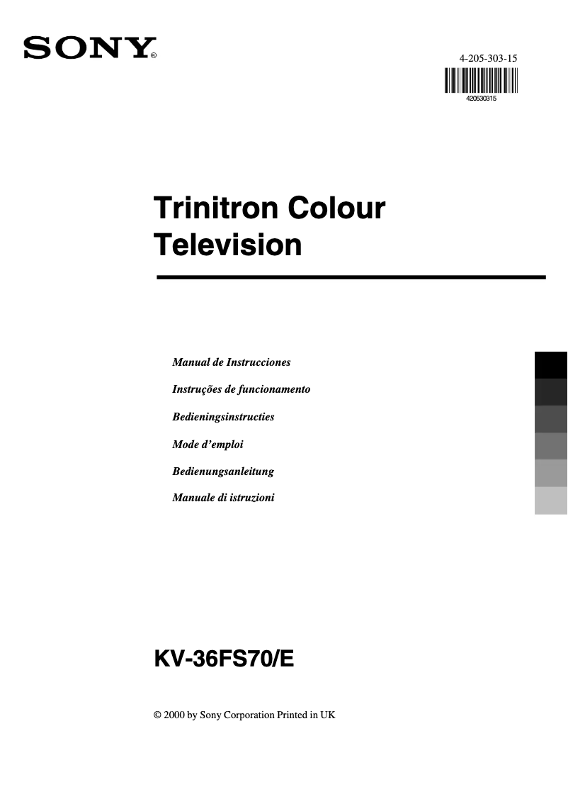 Imagen de la primera página del manual del dispositivo KV-36FS70E