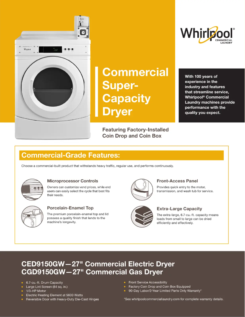 Página nº 1 - Ficha técnica Whirlpool CGD9150GW