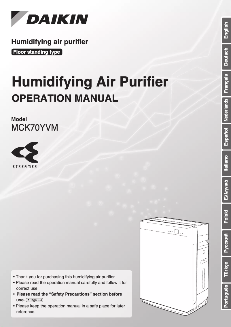 Página 1 del manual Manual de usuario Daikin MCK70YVM