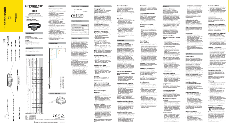 Página 1 del manual Manual de usuario Nitecore NU31
